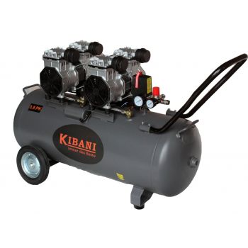 100 Liter Super Stille Kibani Compressor - Olievrij - 8 BAR - 65 DB Voor Al Uw Klussen