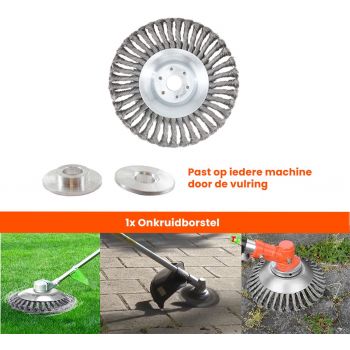 1x 15 CM Kibani Universele Stalen Onkruidborstel - Geschikt Voor Alle Kibani Maaiers En Anders Maaiers Onkruidverwijderaar