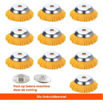 10 x 20 CM Kibani Nylon Onkruidborstel - Onkruidborstel Bosmaaier - Voegenborstel - Onkruidverwijderaar - Grastrimmer Nylon