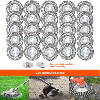 25 x 20 CM Kibani Universele Stalen Onkruidborstel - Geschikt Voor Alle Kibani Maaiers En Andere Maaiers Onkruidverwijderaar