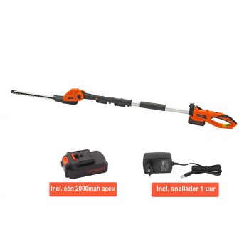 Kibani Accu Heggenschaar XXL – inclusief 2000mAh li-ion accu – 45 cm Zwaardlengte - 18V - Telescopisch