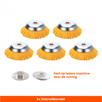 5 x 20 CM Kibani Nylon Onkruidborstel - Onkruidborstel Bosmaaier - Voegenborstel - Onkruidverwijderaar - Grastrimmer Nylon