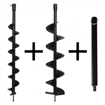 Kibani Grondboren 100 MM + 150 MM + Verlengstuk Geschikt Voor Droge En Zandgrond Geschikt Voor De Kibani Grondboor 52 cc Met 2-Takt Motor
