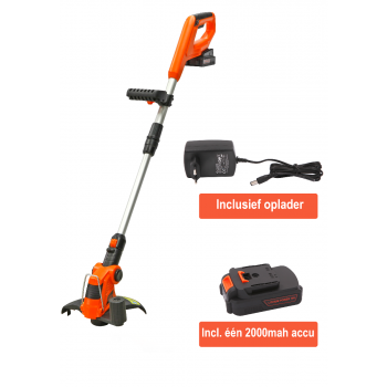 Kibani accu grastrimmer 18V - inclusief 2000mAh li-ion accu- snoerloos - bosmaaier - kantenmaaier