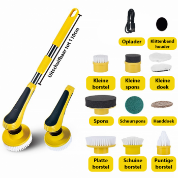 Kibani Accu Schrobmachine 3.7 V - Elektrische Schrobber Met 10 Opzetstukken - Polijstmachine