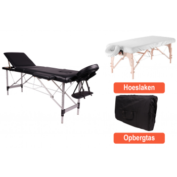 Alora Massagetafel Relax Budget Inclusief Hoeslaken - Maximaal Draagvermogen 250 KG - 8 Hoogte Standen Instelbaar - Inclusief Opbergtas