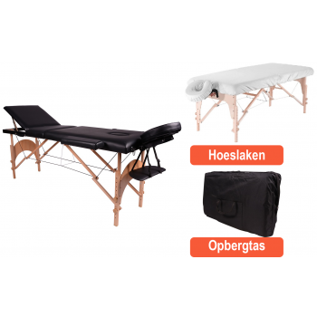 Alora Massagetafel Zen Budget Inclusief Hoeslaken - Maximaal Draagvermogen 250 KG 8 Hoogte Standen Inclusief OpbergTas - Houten Onderstel