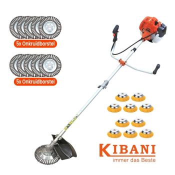 Kibani Kantenmaaier 4-in-1 – Bosmaaier – 52 CC 1.9 PK Motor Met 10 Stalen Onkruidborstels En 10 Nylon Onkruidborstels
