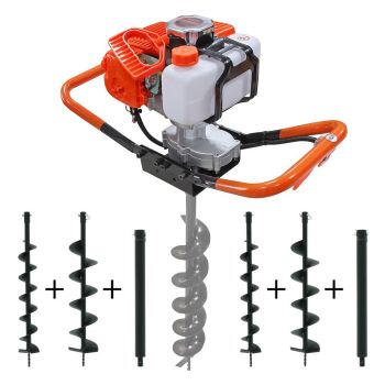 Kibani Grondboor 52 cc + Grondboren Set 4 Grondboren 2x 100 MM + 2x 150 MM + 2x Verlengstukken