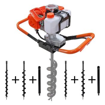 Kibani Grondboor 52 cc + Grondboren Set 4 Grondboren 2x 60 MM + 2x 80 MM + 2x Verlengstukken