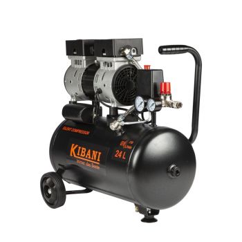24 Liter Super Stille Kibani Compressor - Olievrij - 8 BAR - 63 DB Voor Al Uw Klussen