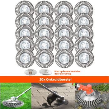 20 x 15 CM Kibani Universele Stalen Onkruidborstel - Geschikt Voor Alle Kibani Maaiers En Anders Maaiers Onkruidverwijderaar