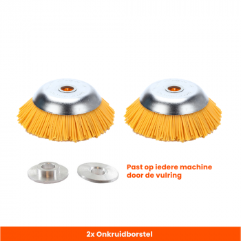 2 x 20 CM Kibani Nylon Onkruidborstel - Onkruidborstel Bosmaaier - Voegenborstel - Onkruidverwijderaar - Grastrimmer Nylon